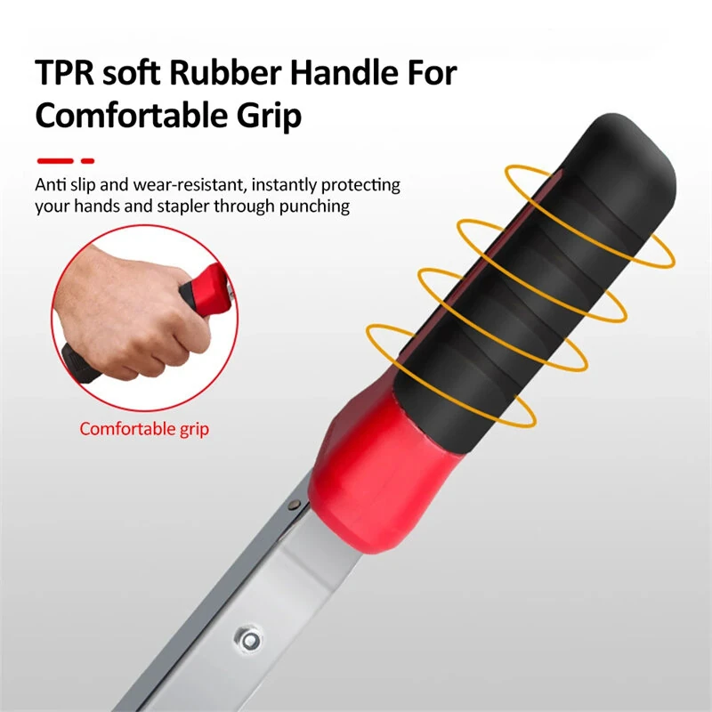 Manual Hammer Tacker Stapler Alloy Steel Ergonomic Handle Quick Loading Design Door Type Staples Carpentry Decoration Furniture Production Interior DIY Tool — view 6