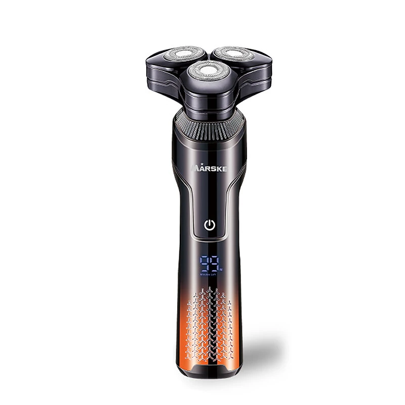 MARSKE LCD Digital Display Electric Shaver Magnetic Blade Head Efficient Three-Blade Head IPX7 Full Body Washable Razor
