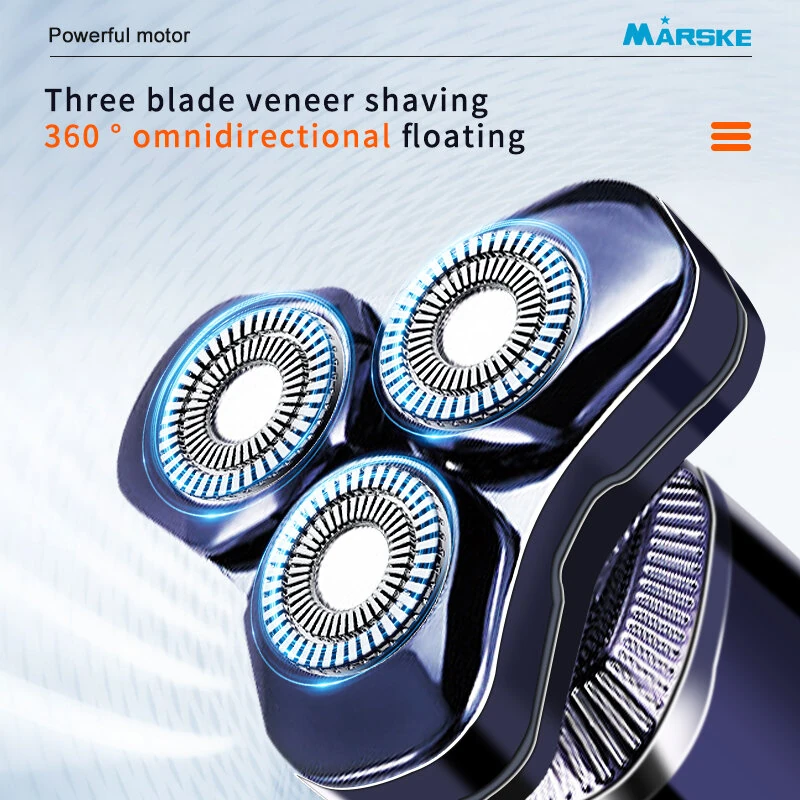 MARSKE LCD Digital Display Electric Shaver Magnetic Blade Head Efficient Three-Blade Head IPX7 Full Body Washable Razor — view 5