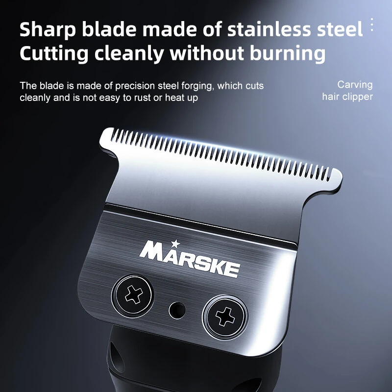 MARSKE MS-5074 Professional Electric Hair Clipper 5W 7500RPM 1800mAh USB Rechargeable Cordless Mens Beard Trimmer Stainless Steel Home Salon Kit — view 4