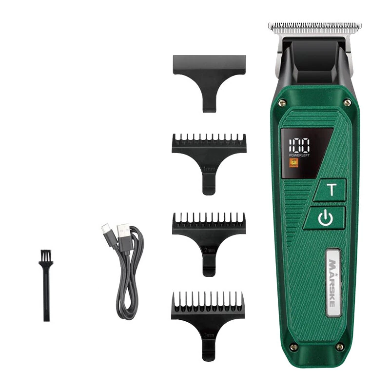 MARSKE Professional Hair Clipper Stainless Steel Blade LED Digital Display Low Noise Rechargeable Electric Trimmer Sharp Cutting Edge Adjustable
