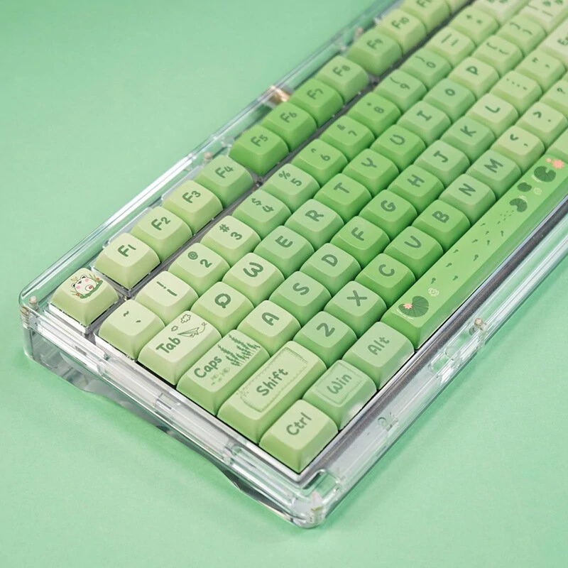 Matcha Mint Green Mechanical Keyboard XDA Profile Keycap Set 127-key PBT Sublimation Customed Keycaps Suitable for 61 68 84 87 96 108 980 Mechanical Keyboards — view 3