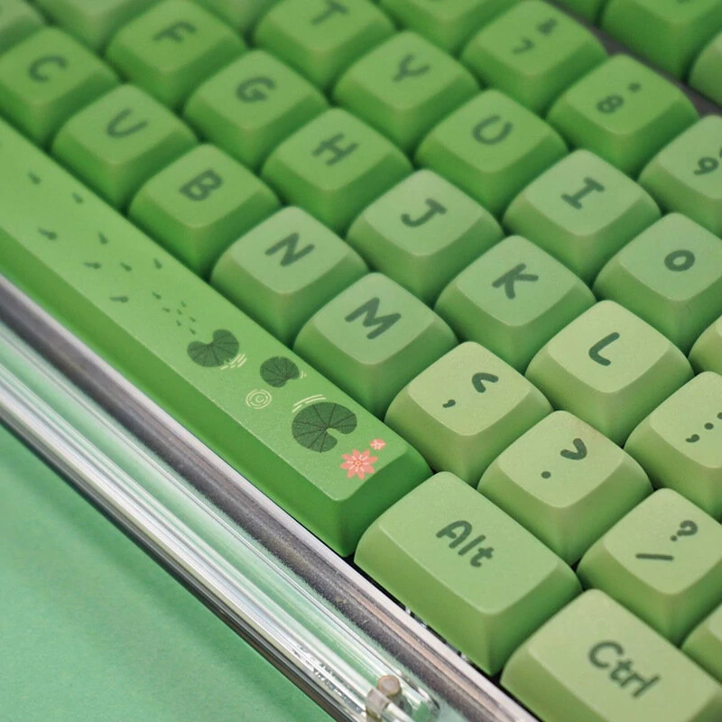 Matcha Mint Green Mechanical Keyboard XDA Profile Keycap Set 127-key PBT Sublimation Customed Keycaps Suitable for 61 68 84 87 96 108 980 Mechanical Keyboards — view 4