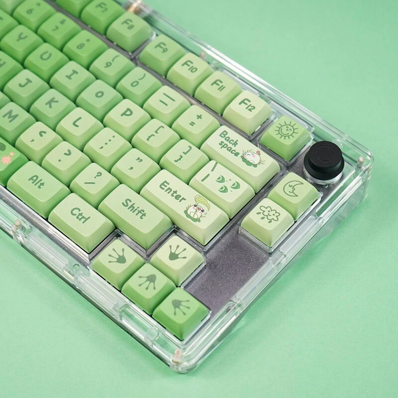 Matcha Mint Green Mechanical Keyboard XDA Profile Keycap Set 127-key PBT Sublimation Customed Keycaps Suitable for 61 68 84 87 96 108 980 Mechanical Keyboards — view 5