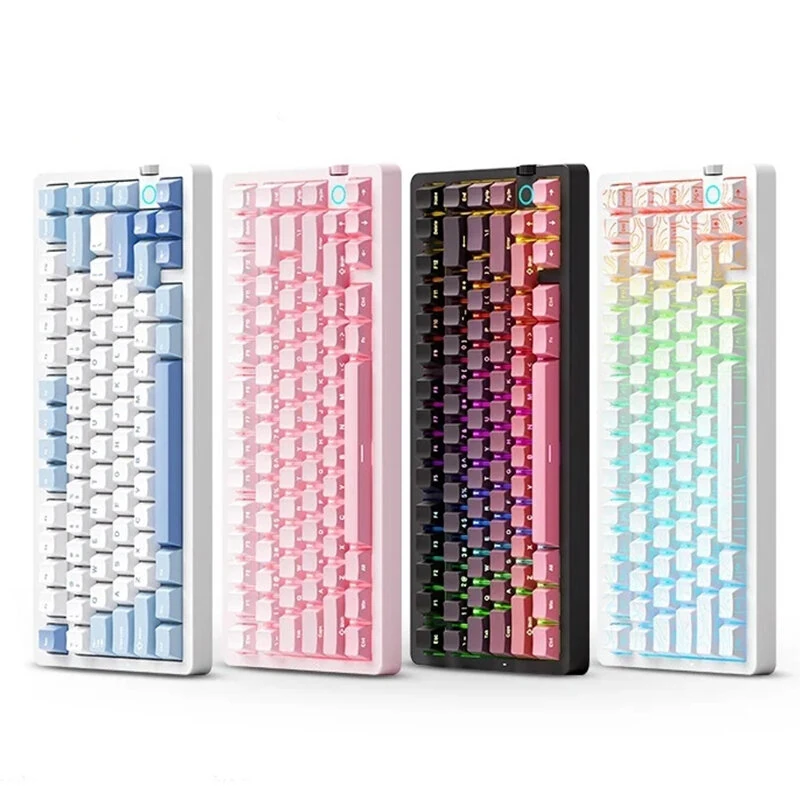 MCHOSE G75 V2 Tri-mode Customized Mechanical Keyboard with Volume Control Knob 81 keys Hot-swappable Gasket Structure RGB Light 10000mAh E-sports Gaming Keyboards for PC Laptop Computer — view 2