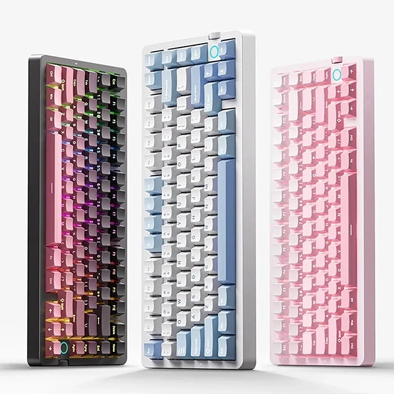 MCHOSE G75 V2 Tri-mode Customized Mechanical Keyboard with Volume Control Knob 81 keys Hot-swappable Gasket Structure RGB Light 10000mAh E-sports Gaming Keyboards for PC Laptop Computer — view 3