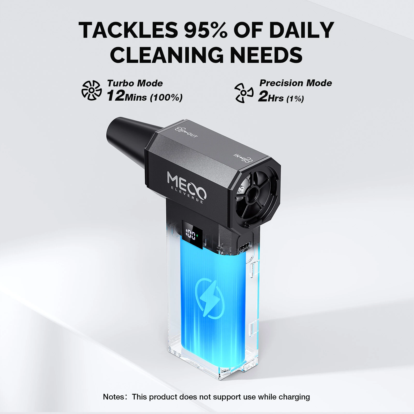 MECO ELEVERDE ME-CA3 Electric Air Duster 220000 RPM Powerful Air Blower for PC Keyboard Car Cleaning One Touch Turbo Stepless Speed Control Dual Display 2 Hour Runtime — view 10