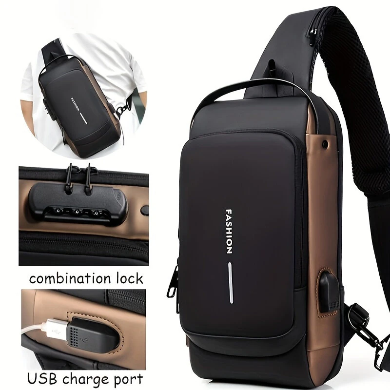 Men Bag Single Shoulder Bag Multi-function Sports Slanting Chest Backpack Anti-Theft Chest Bag — view 7