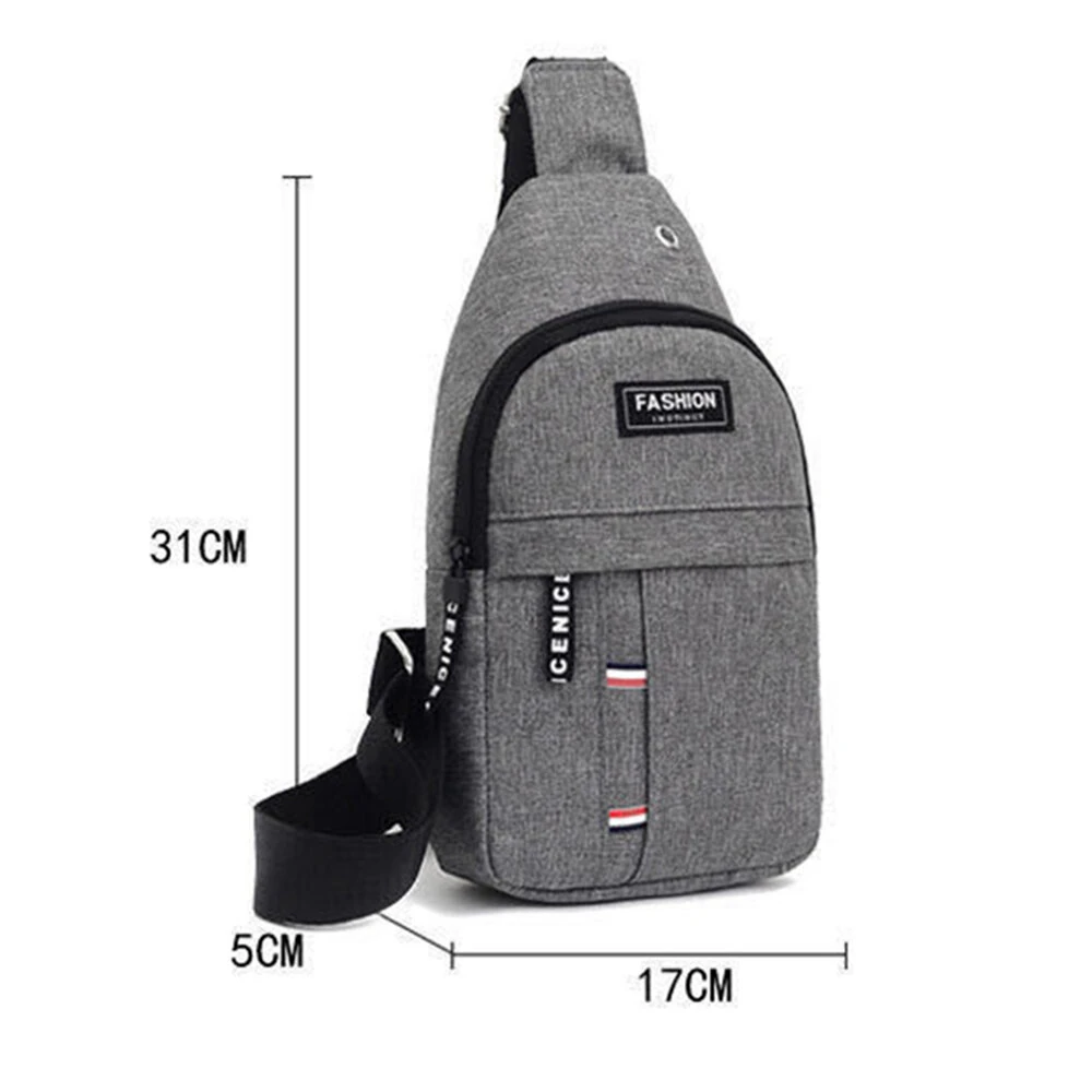 Men's Casual Oxford Cloth Chest Bag Fashion Lightweigh Crossbody Bags Large-capacity Storage Shoulder Bag for Outdoor Travel Daily — view 10