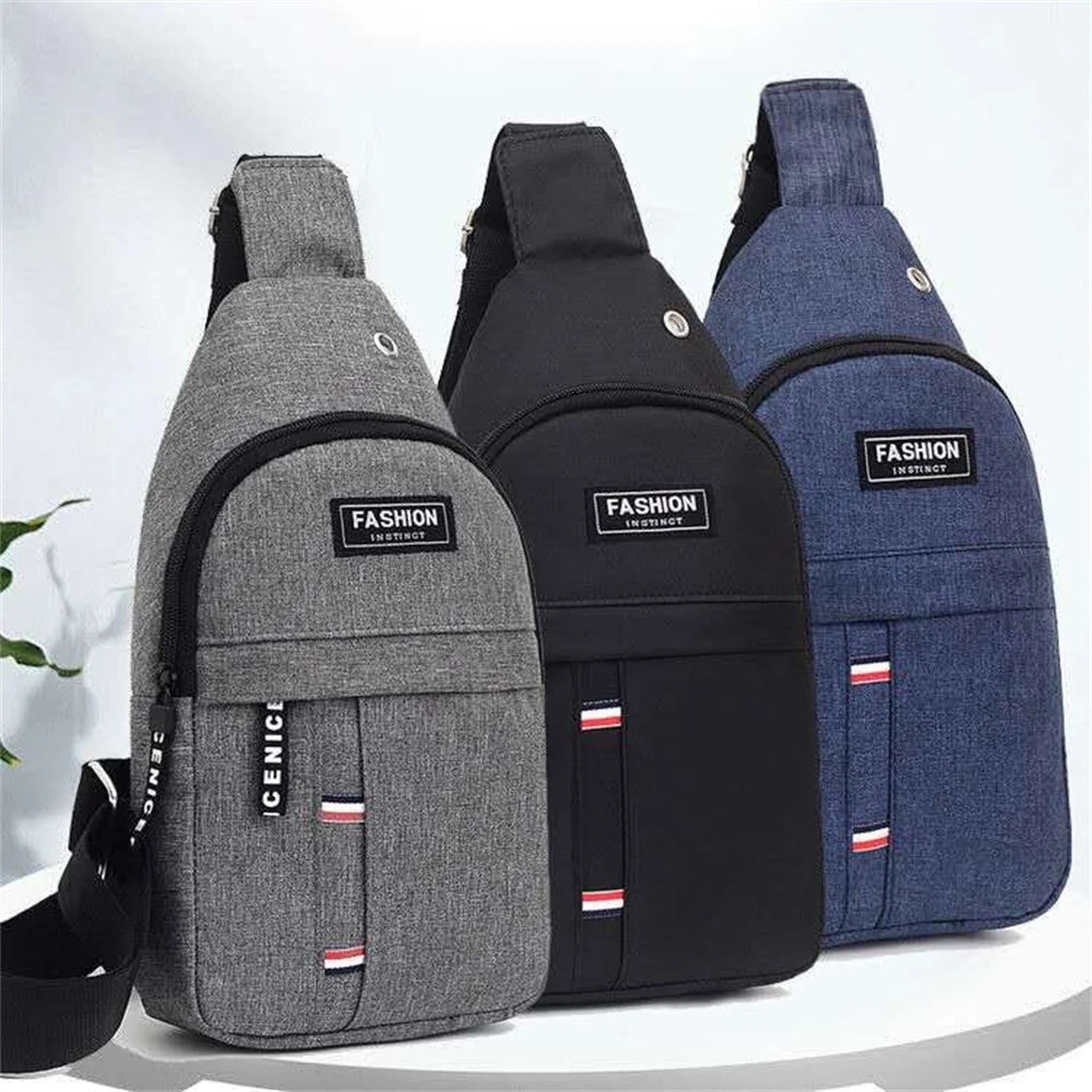 Men's Casual Oxford Cloth Chest Bag Fashion Lightweigh Crossbody Bags Large-capacity Storage Shoulder Bag for Outdoor Travel Daily — view 11