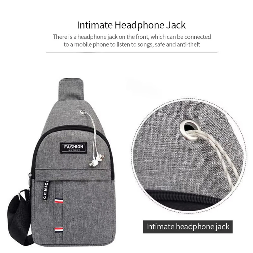Men's Casual Oxford Cloth Chest Bag Fashion Lightweigh Crossbody Bags Large-capacity Storage Shoulder Bag for Outdoor Travel Daily — view 6