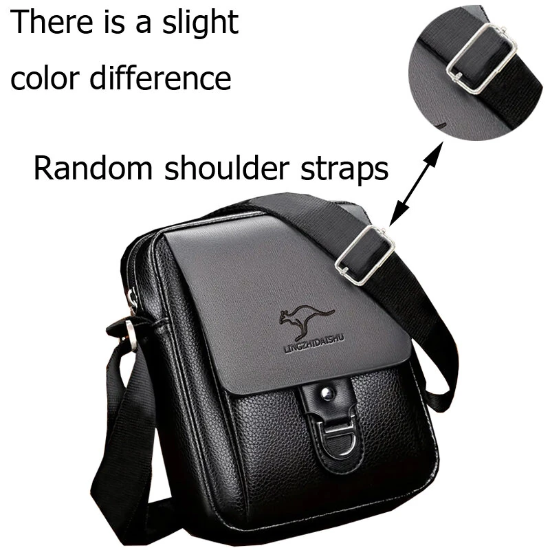 Men's Crossbody Bag Waterproof PU Leather Versatile Casual Multi-Compartment Shoulder Bag for Outdoor Daily Travel — view 4