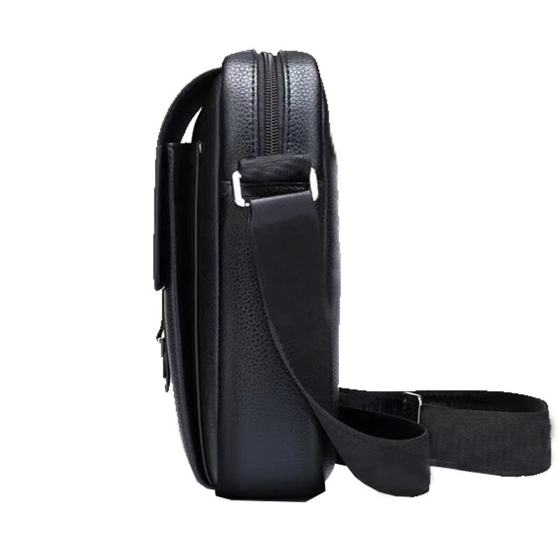 Men's Crossbody Bag Waterproof PU Leather Versatile Casual Multi-Compartment Shoulder Bag for Outdoor Daily Travel — view 5