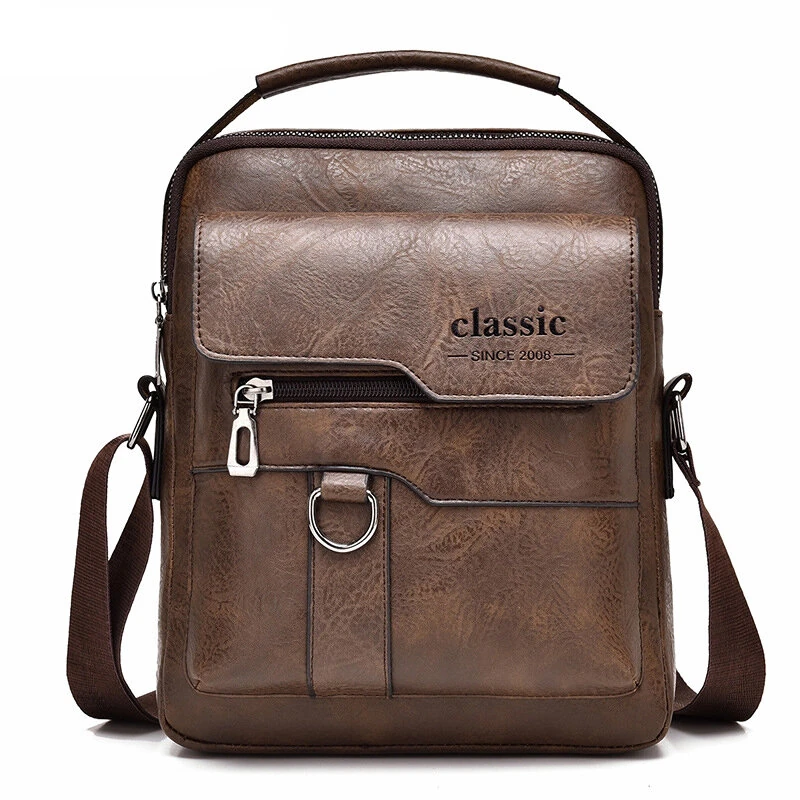 Men's Fashion PU Leather Shoulder Bag, Large Capacity Retro Business Crossbody Bag For Men Handbag Messenger Bag Waist Bag Office Use Bag Casual Day Bag, Multi-pocket Large Capacity, Waterproof and Wear-resistant — view 9