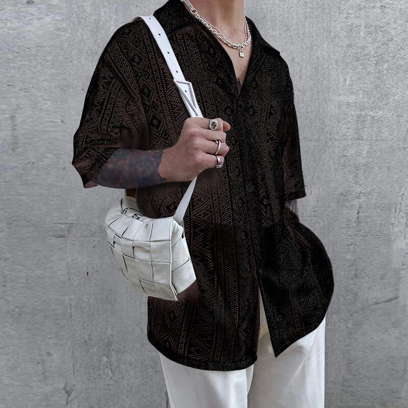 Men's Hollow Lace Loose Shirts — INCERUN