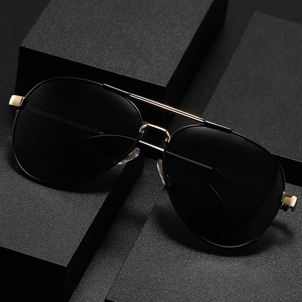 Men's Polarized Sunglasses Classic Fashion Metal Frame Pilot Sun Glasses for Traveling Surfing Driving Fishing UV400 — view 6