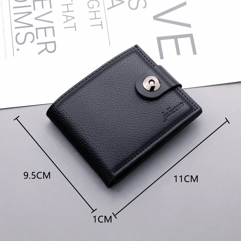 Men's Sleek Compact Wallet with Magnetic Closure - Fashionable Soft Faux Leather, Multiple Card Slots & Large Capacity — view 7