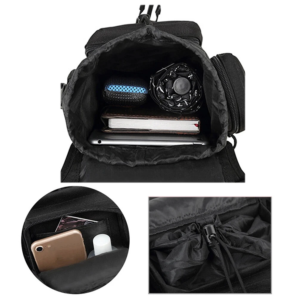 Men's Sports Tactical Waist Pack Drop Leg Bag Adjustable Strap Waterproof Oxford Fabric Crossbody Bags for Outdoor Riding Travel — view 10
