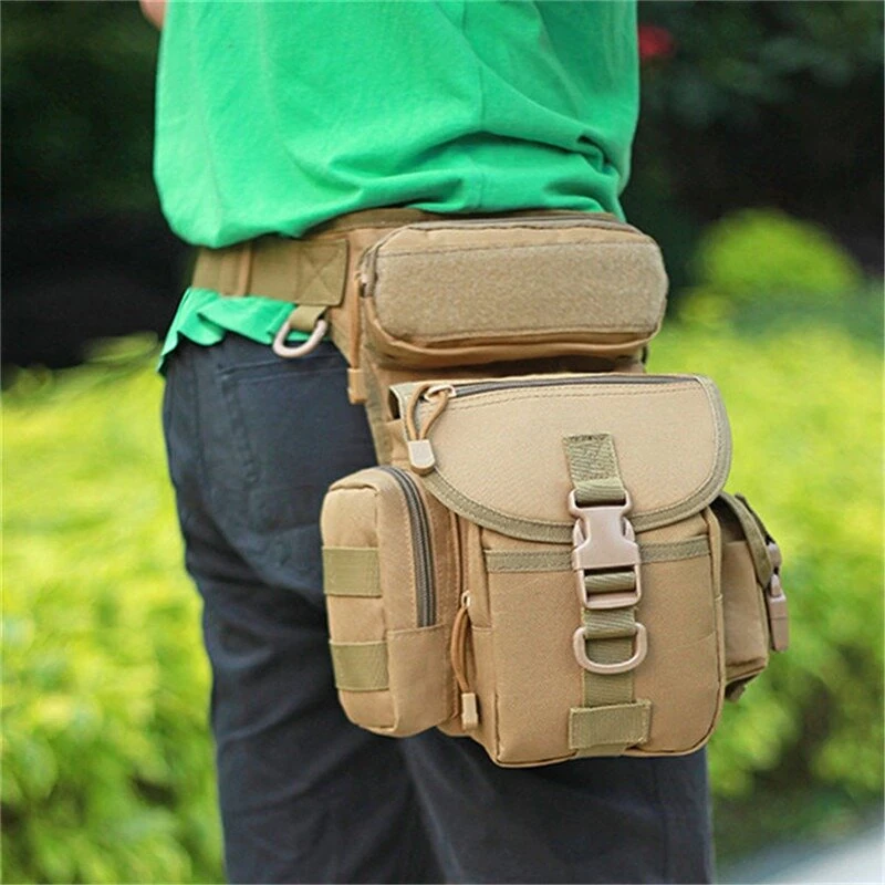 Men's Sports Tactical Waist Pack Drop Leg Bag Adjustable Strap Waterproof Oxford Fabric Crossbody Bags for Outdoor Riding Travel — view 2