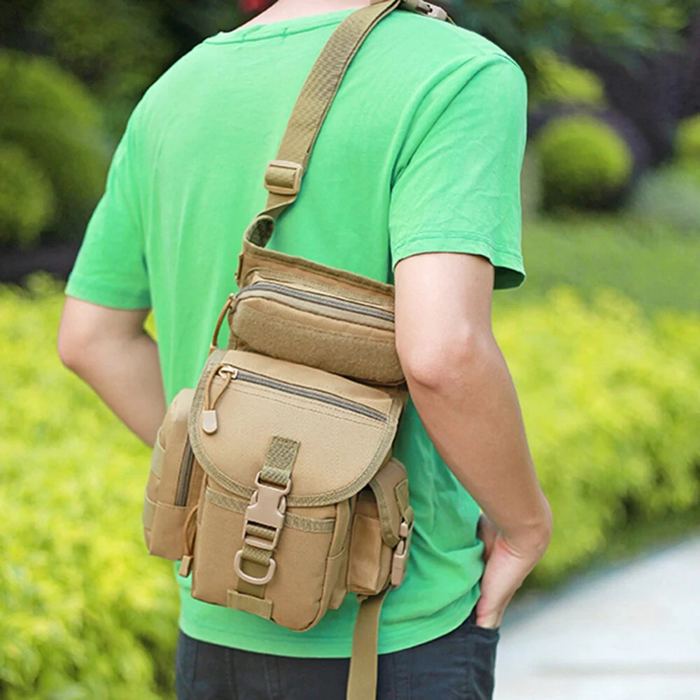 Men's Sports Tactical Waist Pack Drop Leg Bag Adjustable Strap Waterproof Oxford Fabric Crossbody Bags for Outdoor Riding Travel — view 3