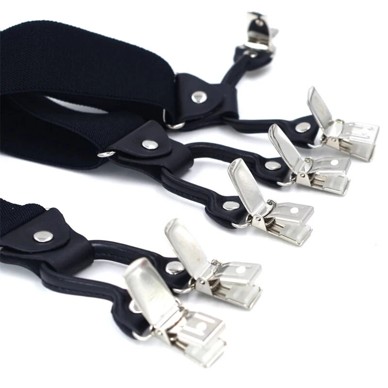 Men's Suspender Business Trousers Strap Clips Braces Vintage Casual Suspensorio Trousers Six-clip Shoulder Straps — view 6