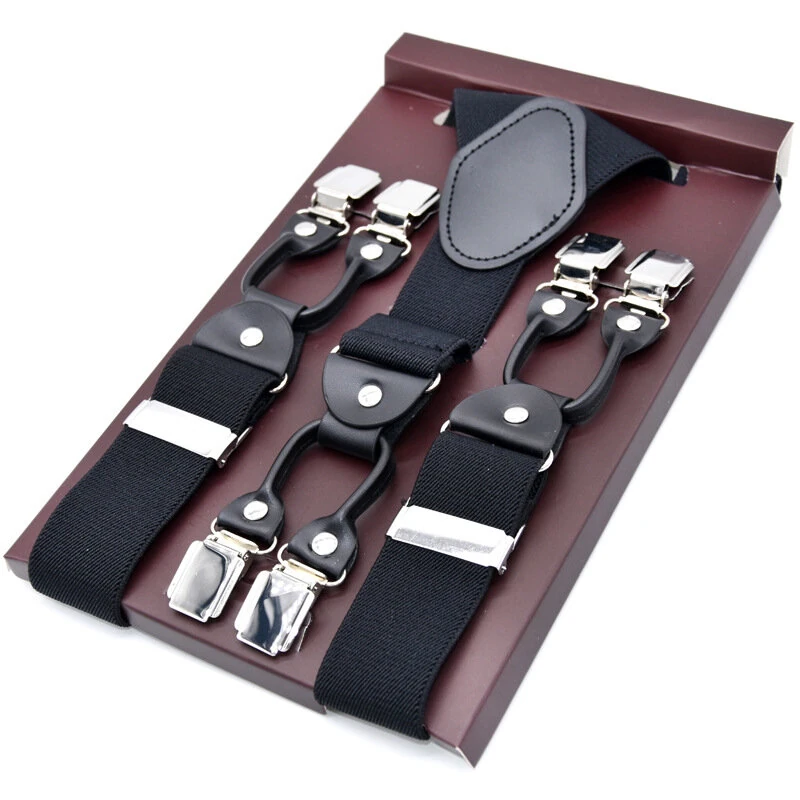 Men's Suspender Business Trousers Strap Clips Braces Vintage Casual Suspensorio Trousers Six-clip Shoulder Straps — view 8
