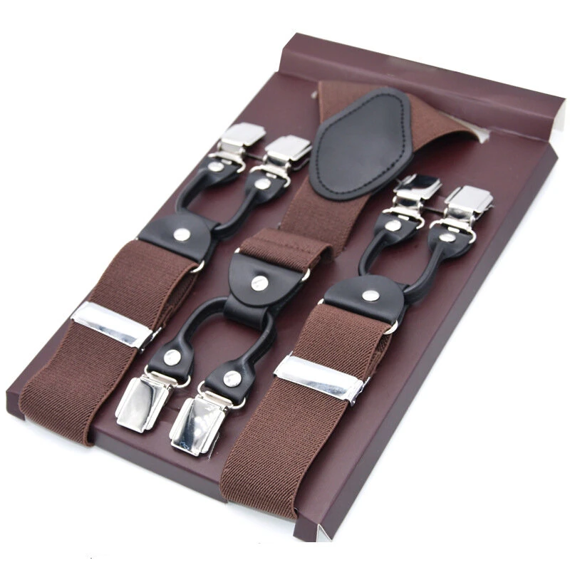 Men's Suspender Business Trousers Strap Clips Braces Vintage Casual Suspensorio Trousers Six-clip Shoulder Straps — view 9