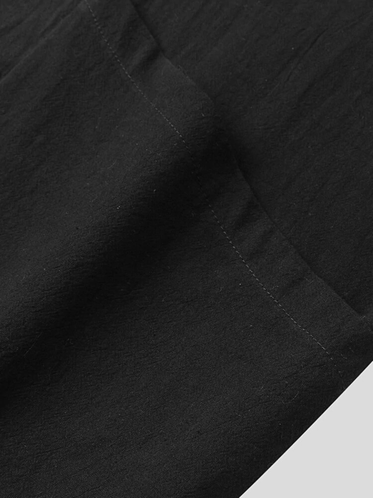 Mens Solid Cotton Loose 3/4 Sleeve Kimono — view 6