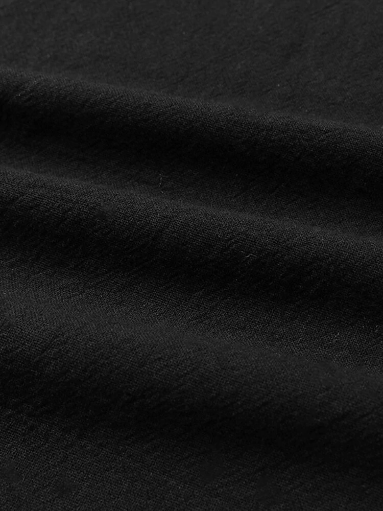 Mens Solid Cotton Loose 3/4 Sleeve Kimono — view 8