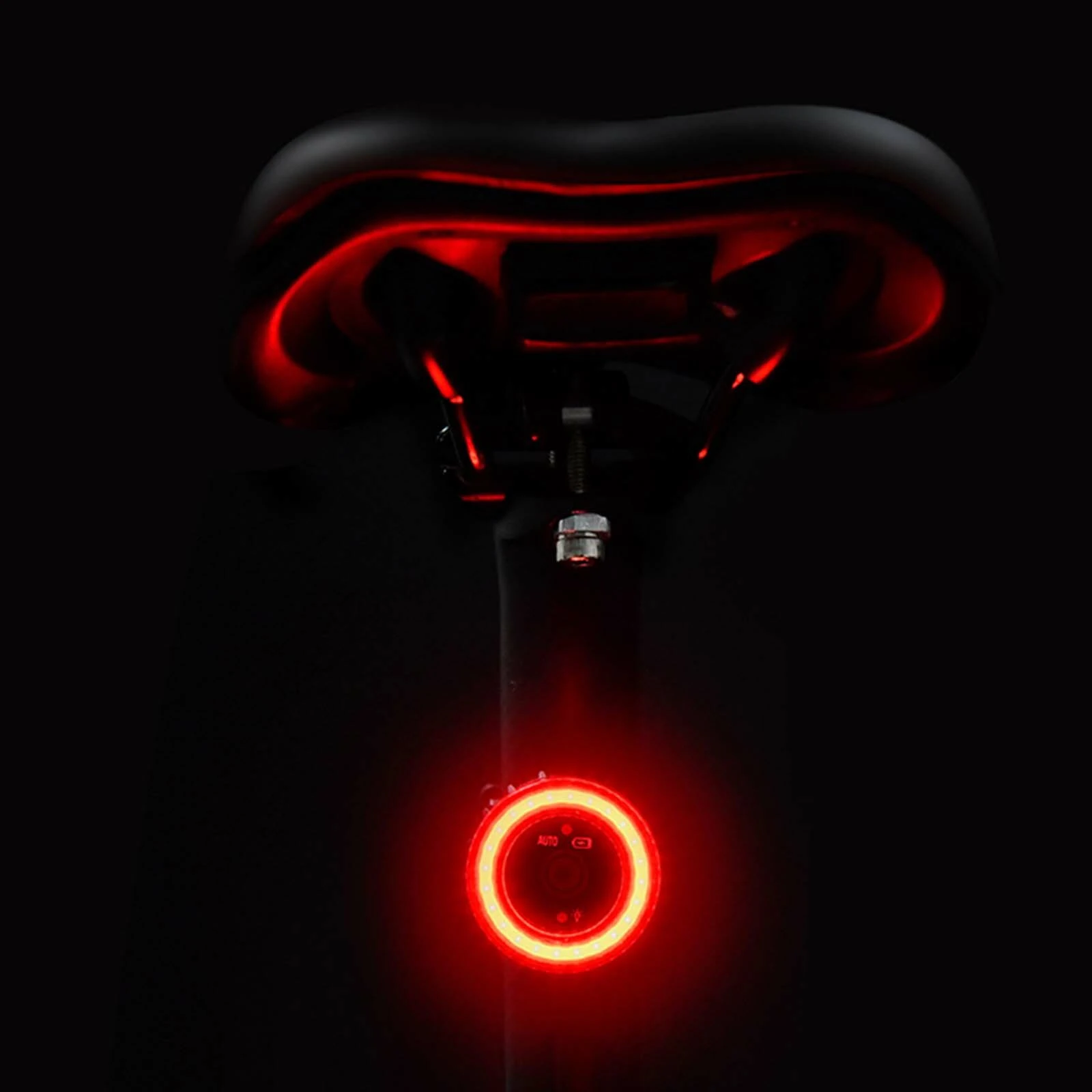 MEROCA Bicycle Rear Light USB Charging High Visibility Multifunction Flashing With Brake Sensor Tail Light MTB Road Bike Lamps — view 3