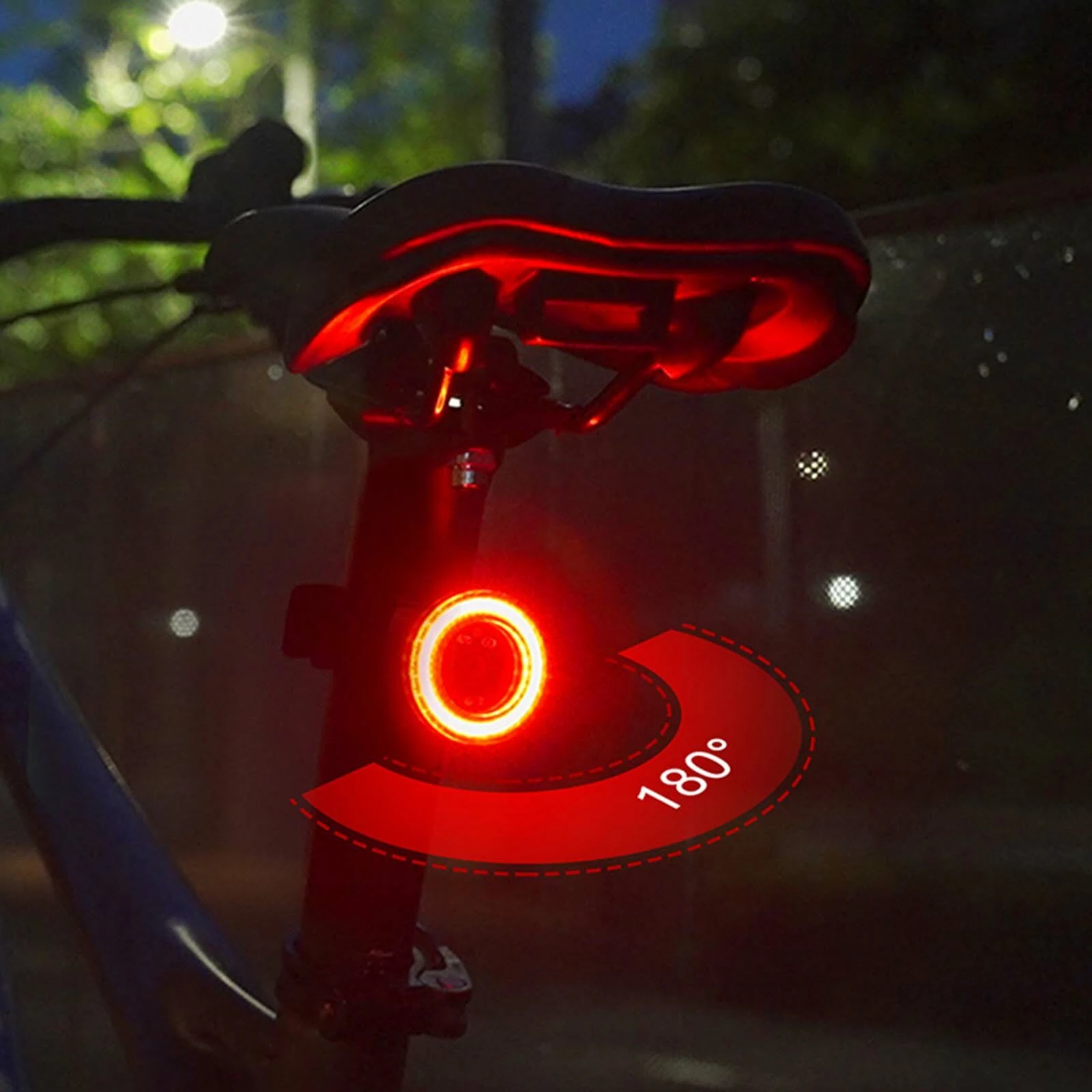 MEROCA Bicycle Rear Light USB Charging High Visibility Multifunction Flashing With Brake Sensor Tail Light MTB Road Bike Lamps — view 5