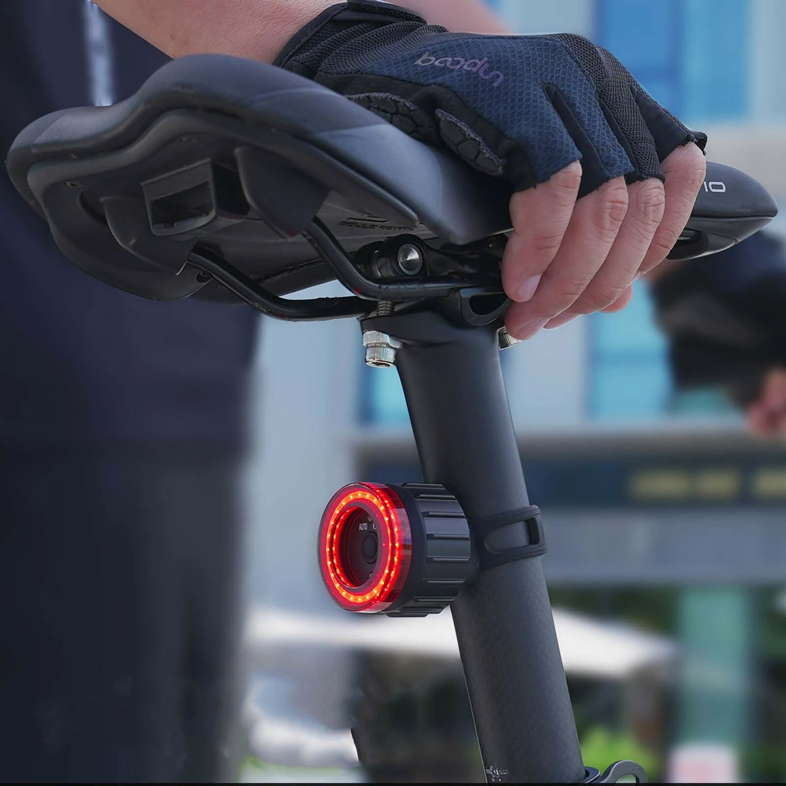 MEROCA Bicycle Rear Light USB Charging High Visibility Multifunction Flashing With Brake Sensor Tail Light MTB Road Bike Lamps — view 7