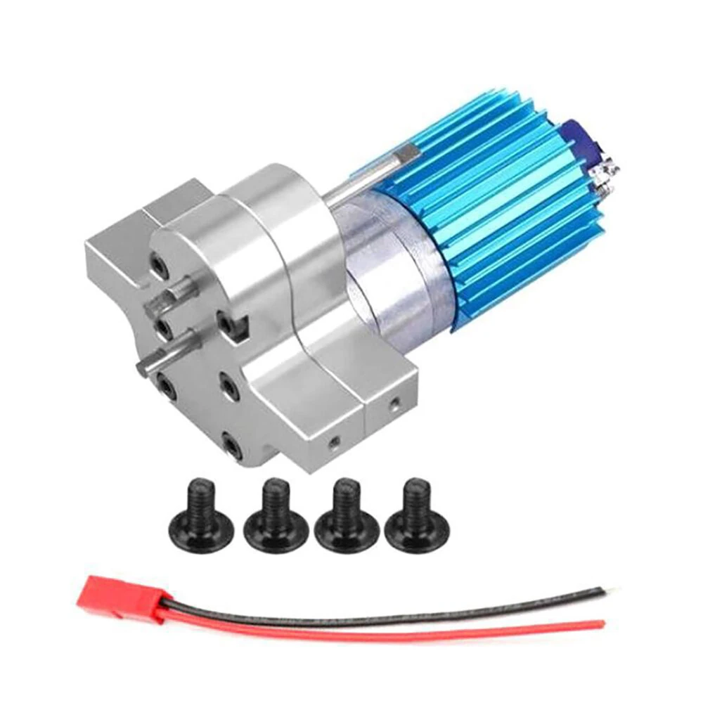 Metal Decelerate Gearbox with 370 Brushed Motor Metal Gear Heatsink Mount Base for WPL B14 B14K B24 B24K B16 B16K B36 B36K C14 C14K C24 C24K JJRC Q60 Q61 MN90 MN90K MN91 MN91K 4WD 6WD Fayee FY001 FY002 Half Scale RC Car Parts — view 7