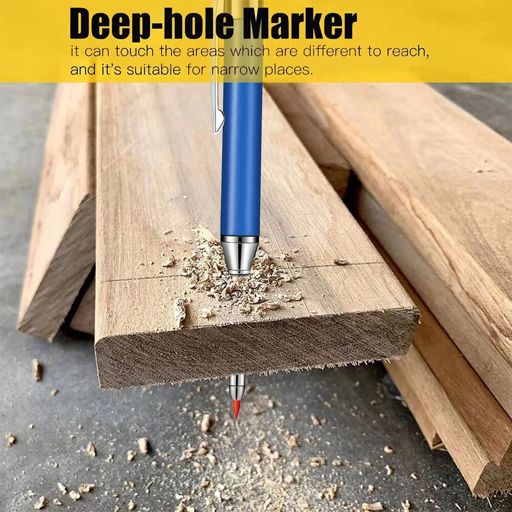 Metal Solid Carpenter Pencil Set For Deep Hole Marker With Refill Leads Marking Tool Woodworking Deep Hole Mechanical Pencils — view 4