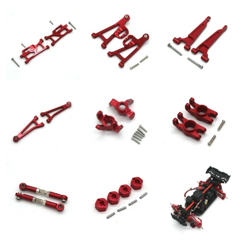 Metal Upgraded Steering Cup Front Rear Upper Lower Arm Steering Rod For MJX 14210 14209 RC Car Parts — view 2