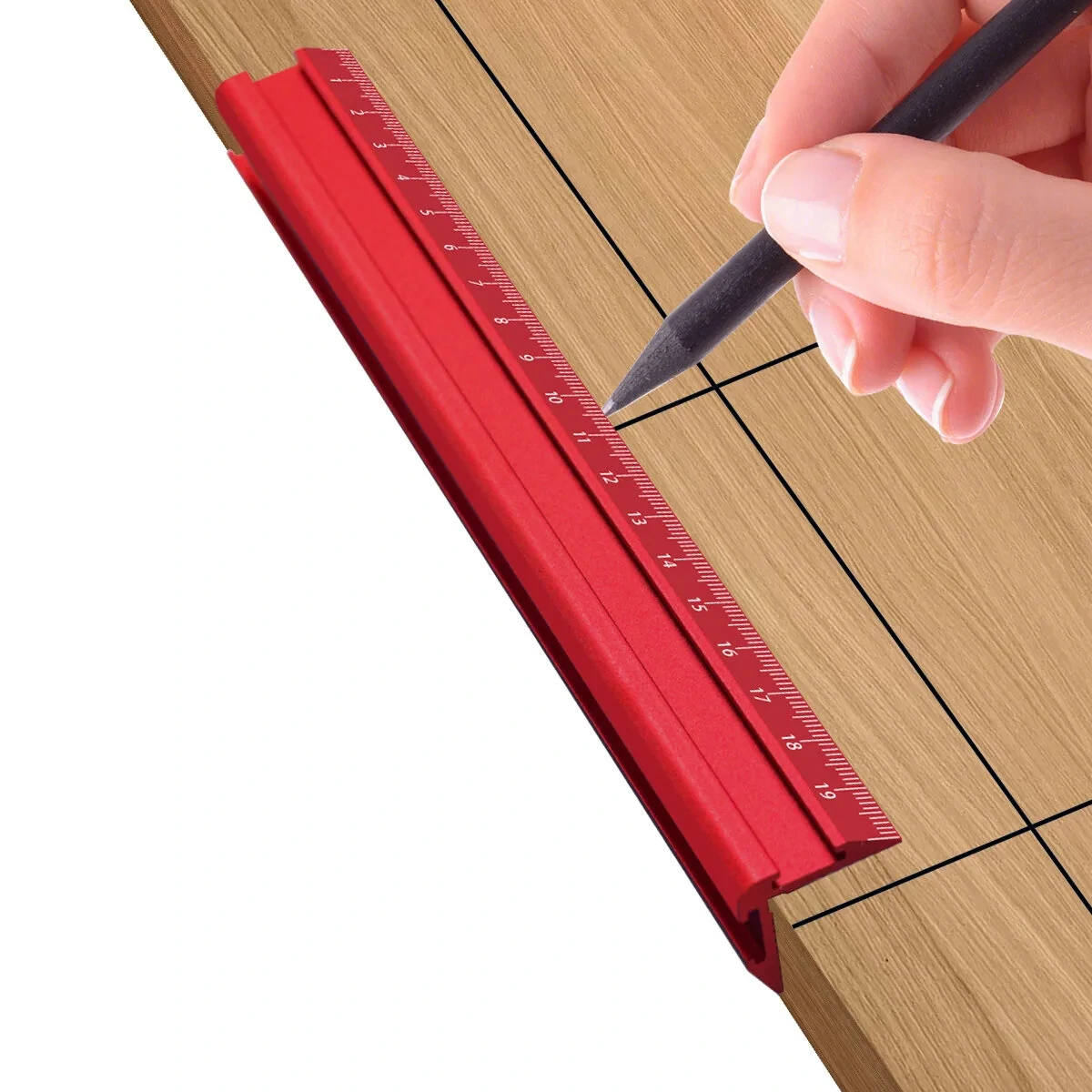 Metric & Imperial Marking V-Ruler High Precision Durable Aluminum Alloy Versatile Parallel/Vertical Line Scribe Marking Gauge — view 2
