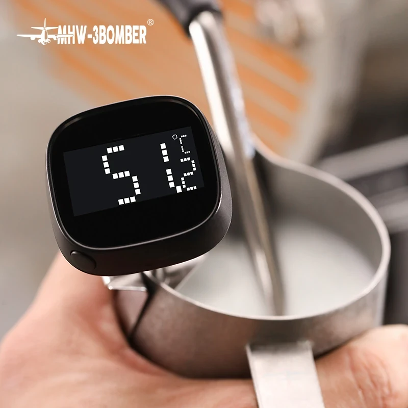 MHW-3BOMBER Electronic Digital Thermometer Digital Display Thermometer for Food Preparation Hand Brewed Coffee Milk Latte Art Milk Foam Temperature Needle — view 3