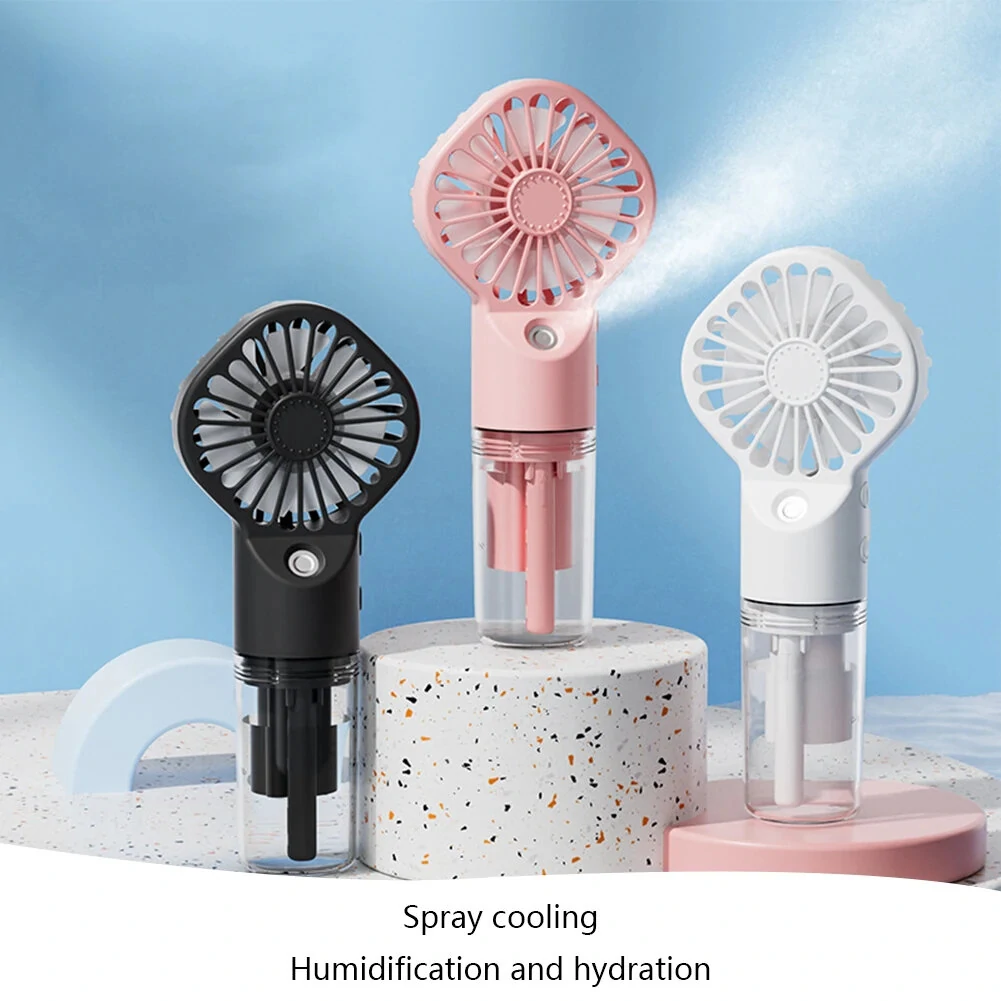 Mini Air Conditioner USB Rechargeable with Nanotechnology Cooling Mist Powerful Motor 4-Speed Wind Adjustable Efficient Cooling and Humidifying Function Ideal for Home Office and Dorm — Pricio