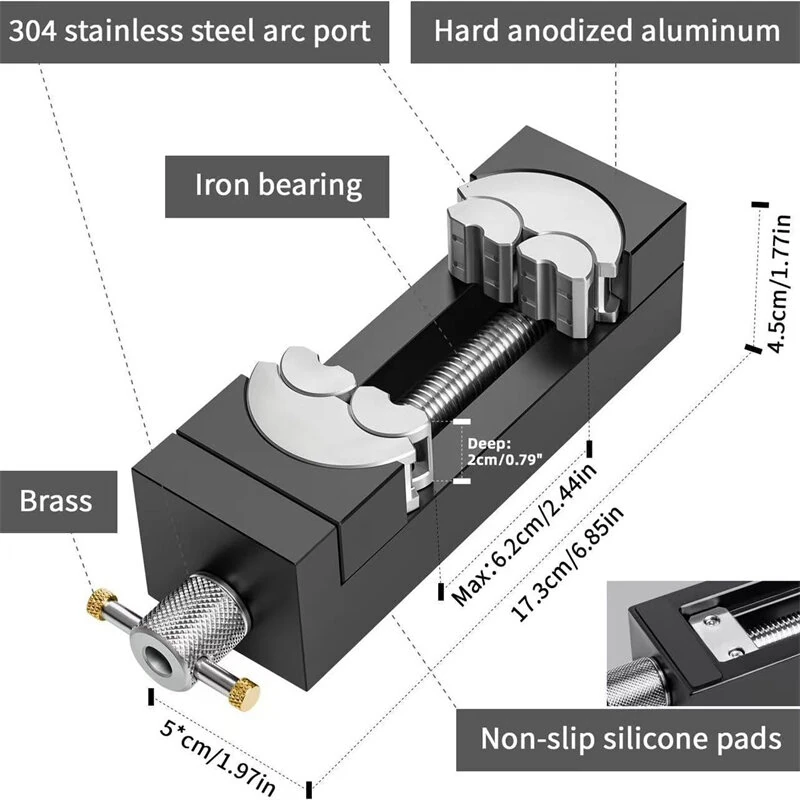 Mini Fractal Vise Jaw Opening 85mm Aluminum Alloy Handle Compact Design High Precision Clamping Industrial Grade Construction Professional Tools — view 2