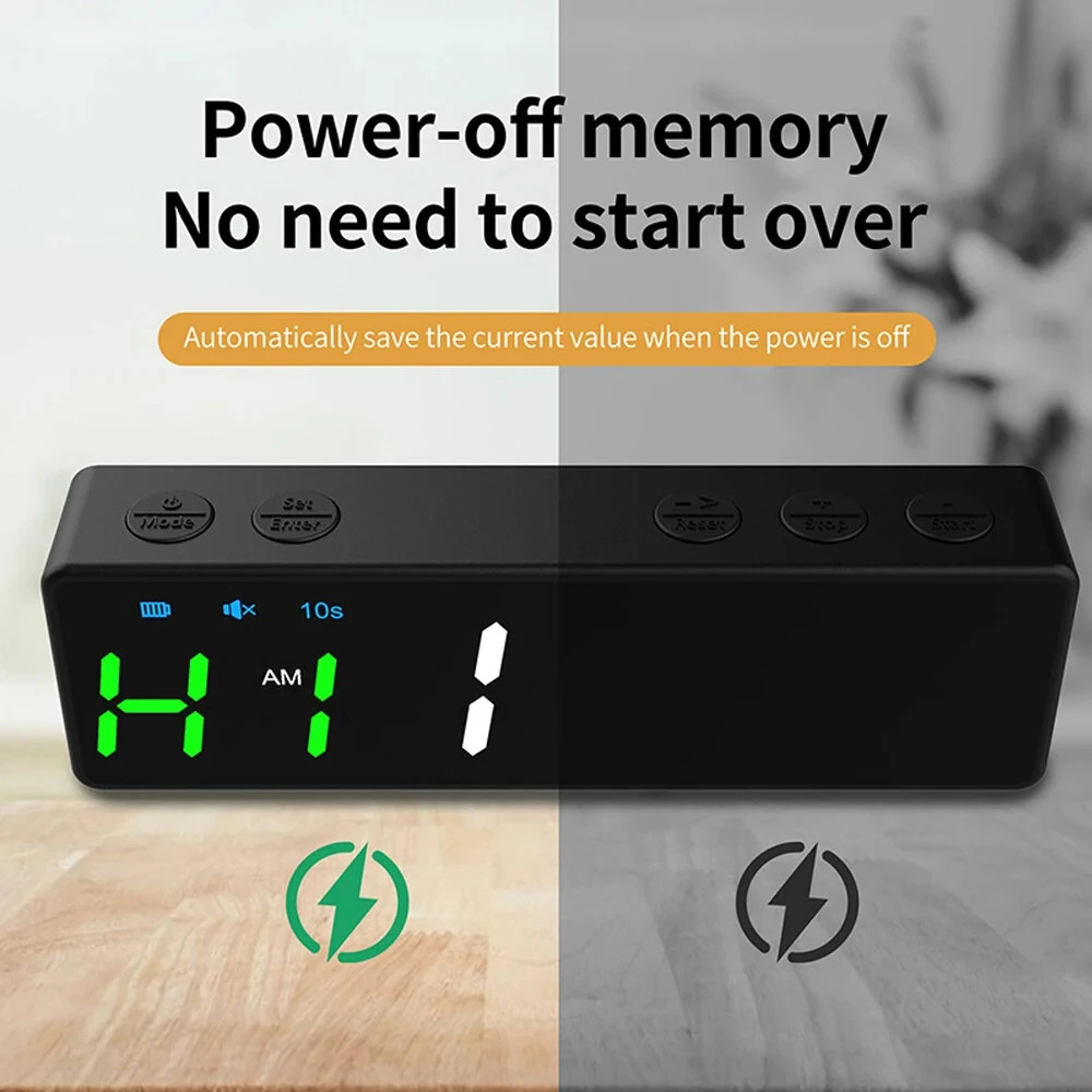 Mini Gym Timer Stopwatch Rechargeable Stopwatch Portable Countdown/up Clock with Magnetic Back for Home Gym Fitness Training — view 9
