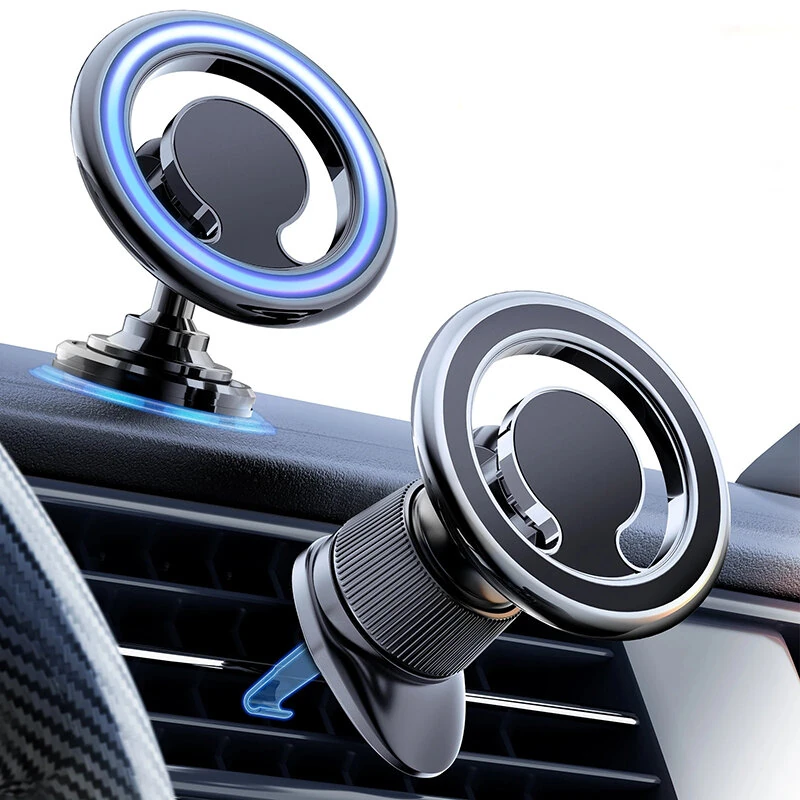 Mini Magnetic Car Phone Holder Stand 360° Rotary Support in Car for iPhone 15 14 13 Pro Magnet Car Air Vent Clip Cellphone Mount — Pricio