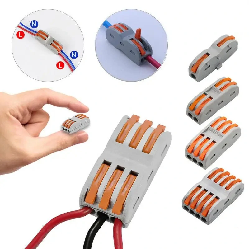 Mini Quick Wire Cable Connectors Universal Compact Conductor Splice Cable Push-in Terminal Block SPL1-4 Efficient Wiring Solution Reusable for Soft and Hard Wires — view 3