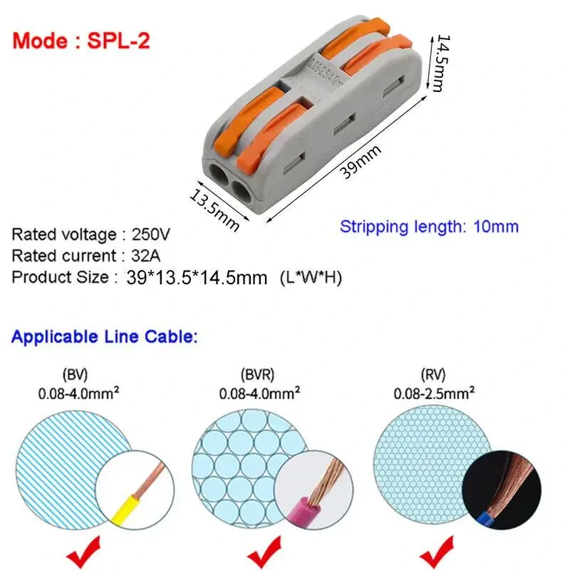 Mini Quick Wire Cable Connectors Universal Compact Conductor Splice Cable Push-in Terminal Block SPL1-4 Efficient Wiring Solution Reusable for Soft and Hard Wires — view 9