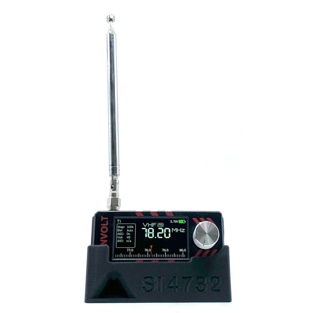 Mini SI4732 Stand PETG Carbon Fiber Material 3D Printed Design with Built in Sound Channel Compatible with DSP Radio Compact Lightweight Stable Support Structure — view 3