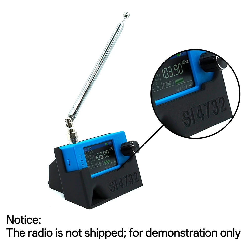 Mini SI4732 Stand PETG Carbon Fiber Material 3D Printed Design with Built in Sound Channel Compatible with DSP Radio Compact Lightweight Stable Support Structure — view 4