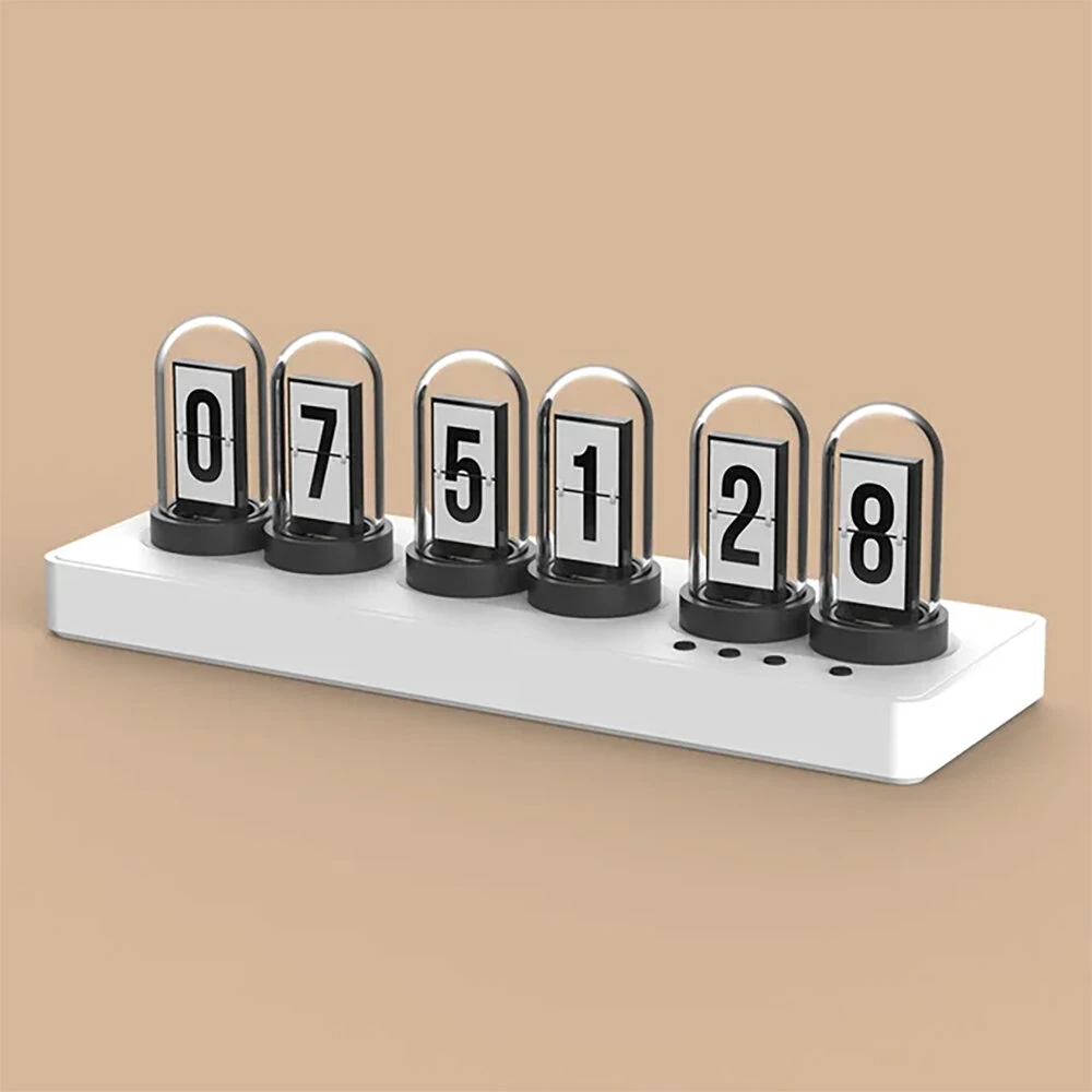 MiniIPS Multi-Function Wireless Control Smart Desktop Alarm Clock 6-Digit Color Screen Digital Clock Wifi Control Quasi-Glow Tube Alarm Clock Wireless Phone Table Decoration — view 3