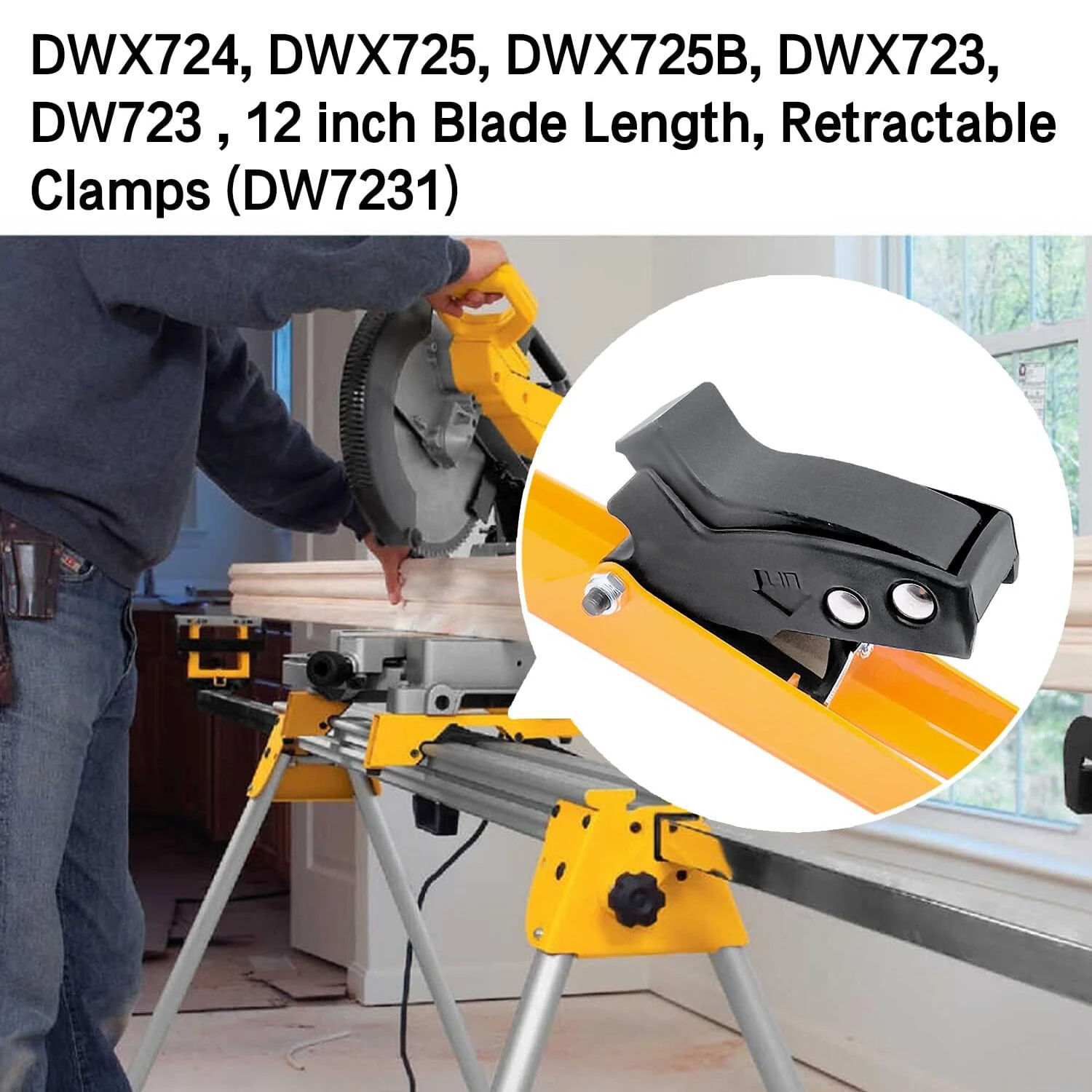 Miter Saw Mounting Brackets Compatible with DEWALT DW723 DWX723 DWX724 DWX725B and DWX725 Stands (DW7231) — view 5