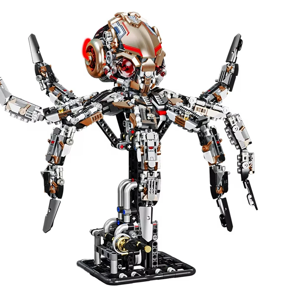 MJ 13059 Mechanical Whale 13085 Mechanical Octopus 13057 Mechanical Devil Fish 13095 Mechanical Cobra King DIY Technical Creative Assembled Building Block Kit Kids Educational STEM Toys Christmas Gifts — view 4