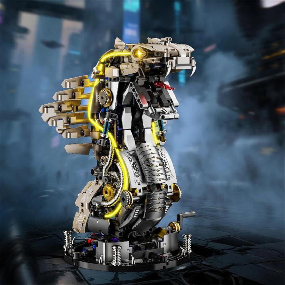 MJ 13059 Mechanical Whale 13085 Mechanical Octopus 13057 Mechanical Devil Fish 13095 Mechanical Cobra King DIY Technical Creative Assembled Building Block Kit Kids Educational STEM Toys Christmas Gifts — view 7