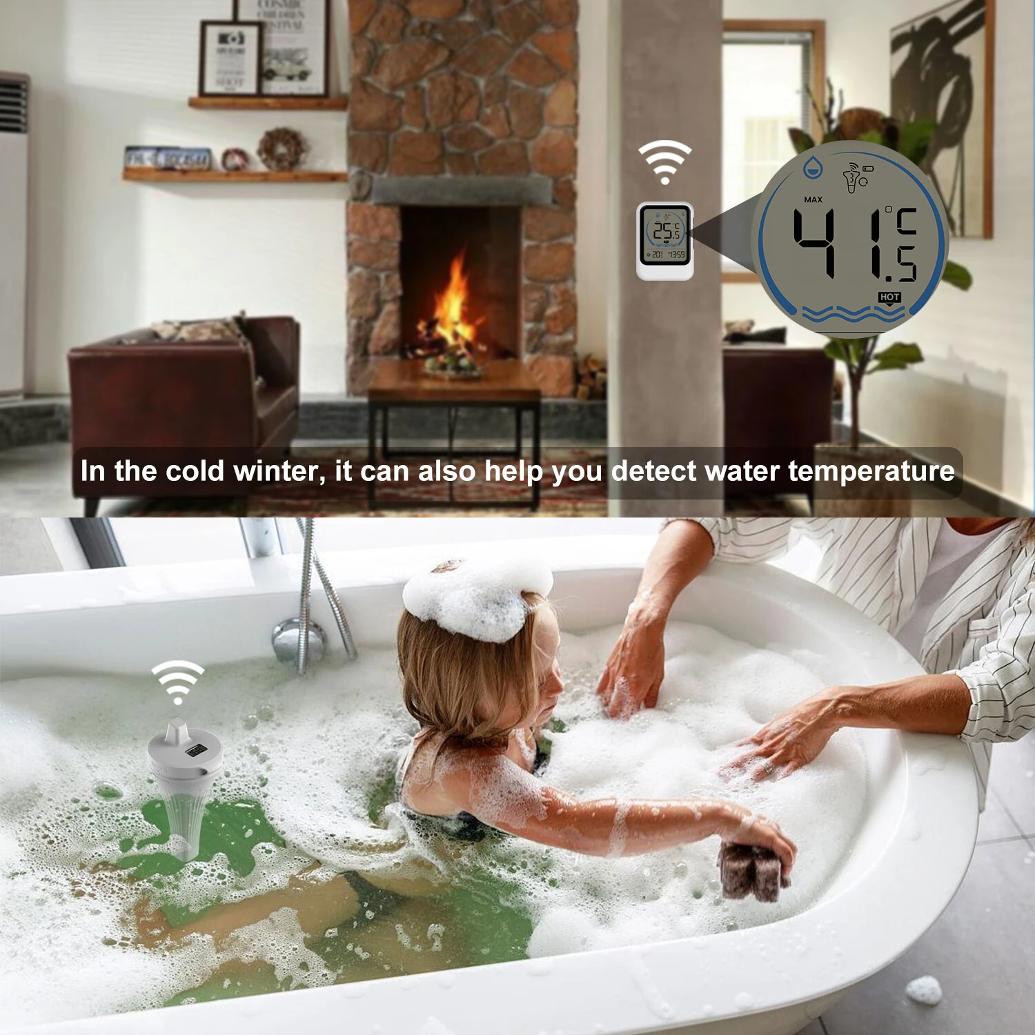 MK8007A Wireless Digital Pool Thermometer Floating Sensor LCD Display Indoor Outdoor Water Temperature Monitor Aquarium Bath Tub Spa — view 5